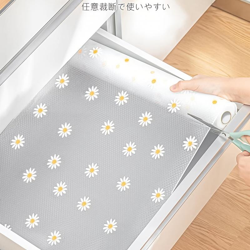 Thick EVA Printed Table Mat, Drawer Liner, Waterproof and Oil-resistant Kitchen Mat, Nordic Flower Design, Anti-moisture, Cuttable