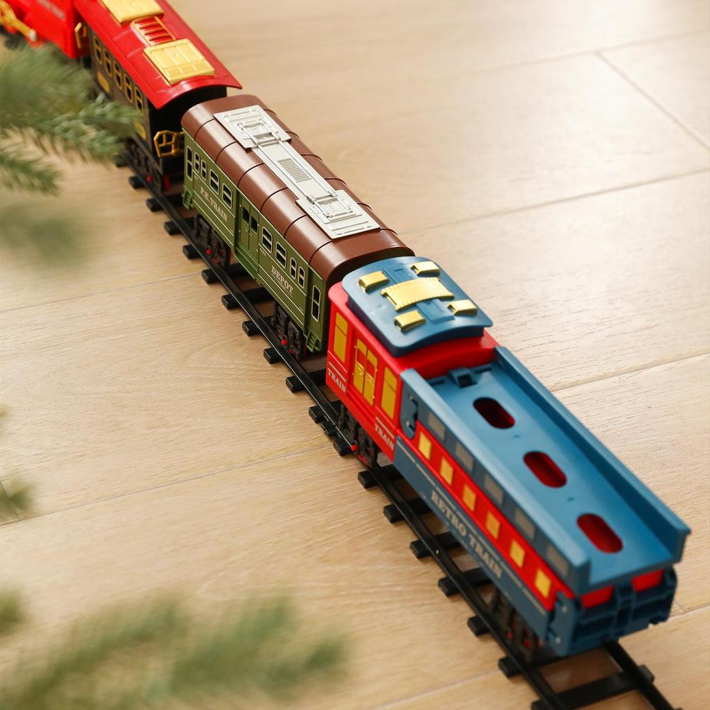 Children's Christmas Electric Train Set with Ornament Track and Tree Decoration