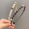 Stylish Hairband Jewel Pearl Check Jewelry 2-Piece Headband Cubic