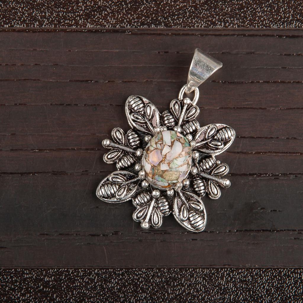 Asthenic Multi Gemstone Pendant, 925 Sterling Silver Jewelry, Handmade Pendant CP-10