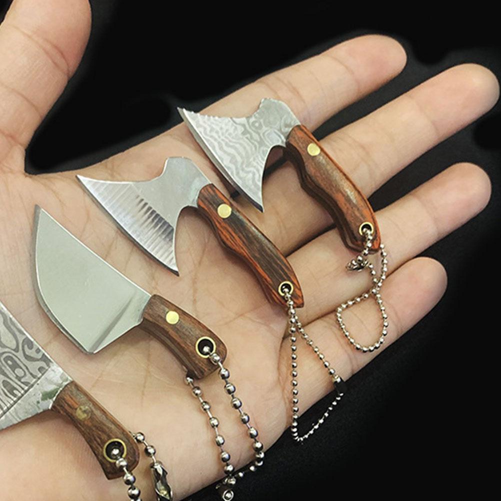 Mini Kitchen Knife Mini Hatchet nament Handmade Gift Key Chain Pendant Steel nament Axe Shaped Pendant Steel Axe nament Party