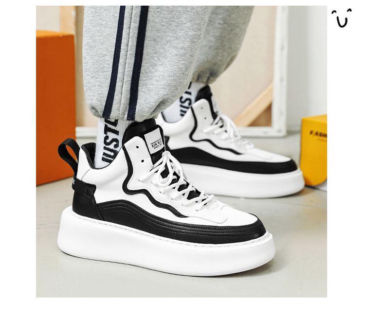 Men's Trendy High-Top Winter Shoes: Casual, Wear-Resistant, Thick Sole Sports Sneakers