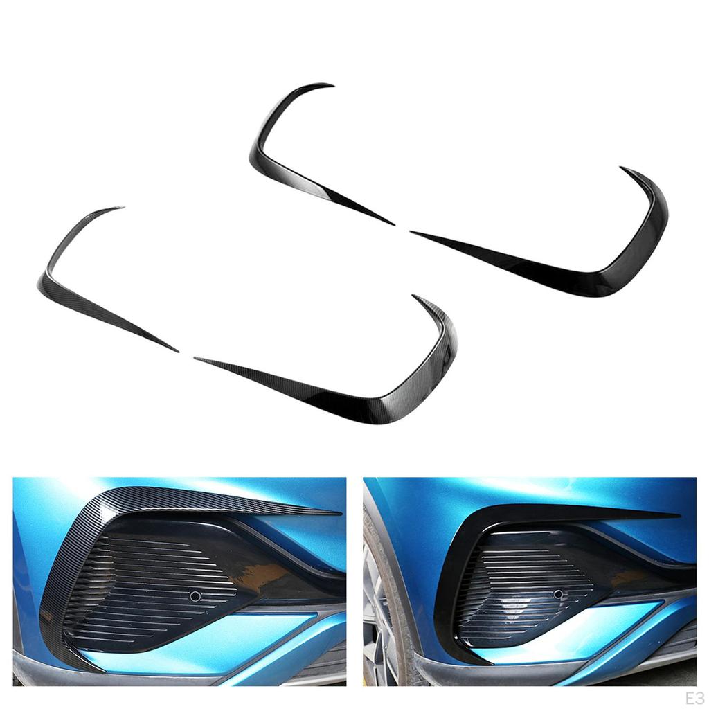 2Pieces Car Front Bumper Trim Left Right External Decoration Replacement