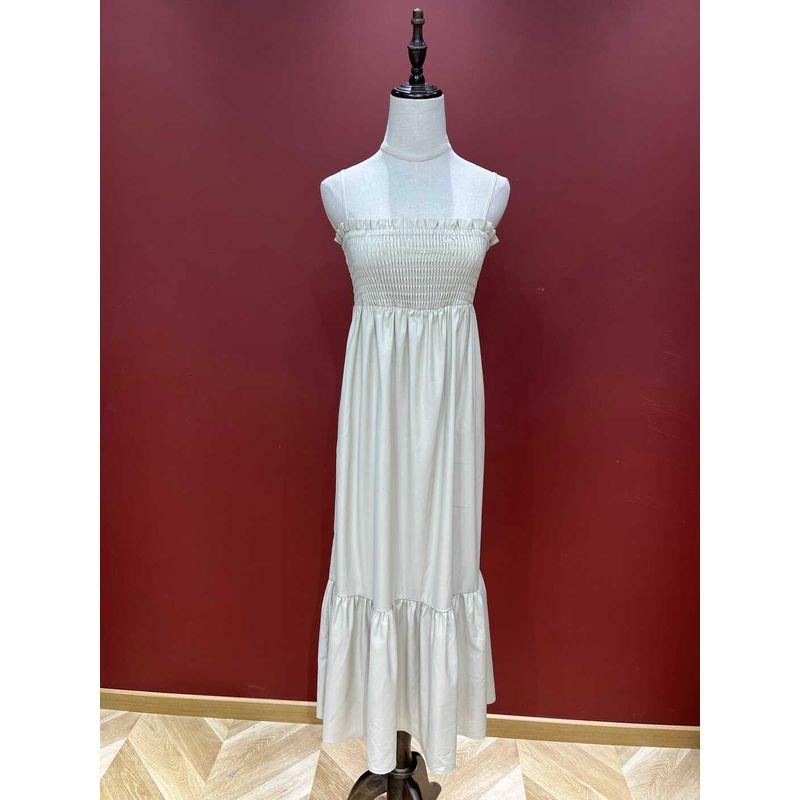 

Lovet Niche Original Order French style Plain Top Sling Dress Women Frill Long dress 2024 Spring and Summer New 1 Color M