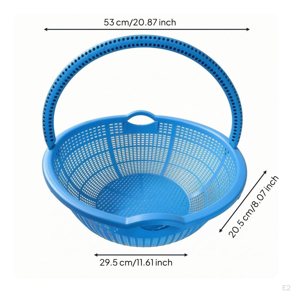 FruitPicking Basket Perforated Fruit Picking Outdoor Gear Carrying Handle Wide Opening Blue M