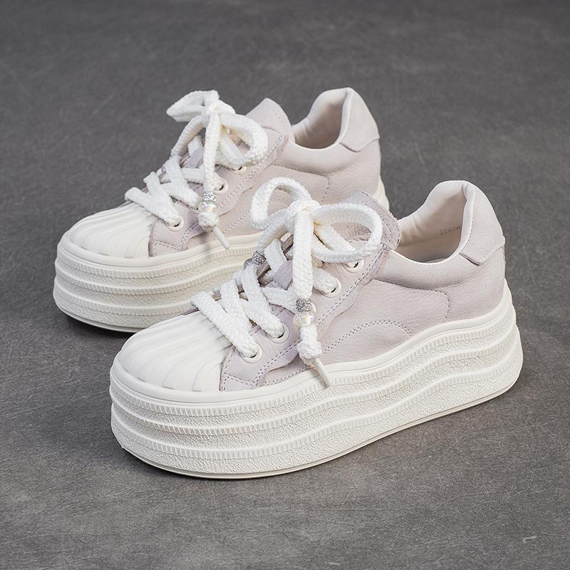 Damen Herbst 2025 Neue Europäisch-Amerikanische Colorblock Plateau Freizeitschuhe - Leichte Mode Low-Top Sneaker für den täglichen Gebrauch