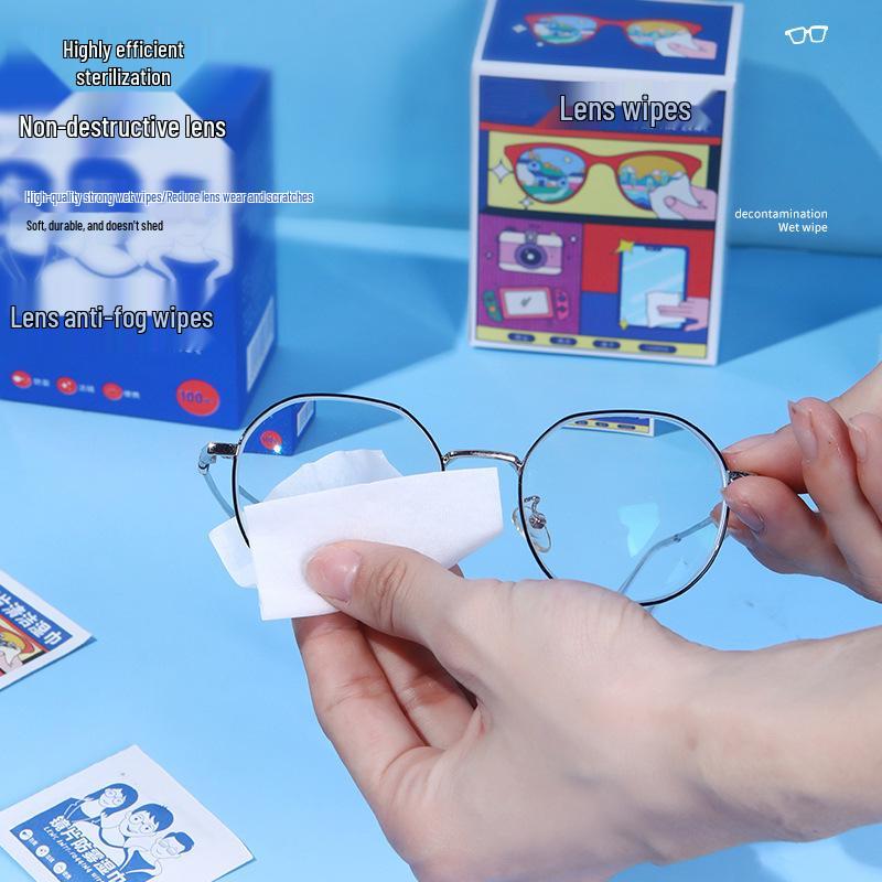 100-Pack Disposable Glasses Cleaning Wipes - Quick Lens Care In One Swipe