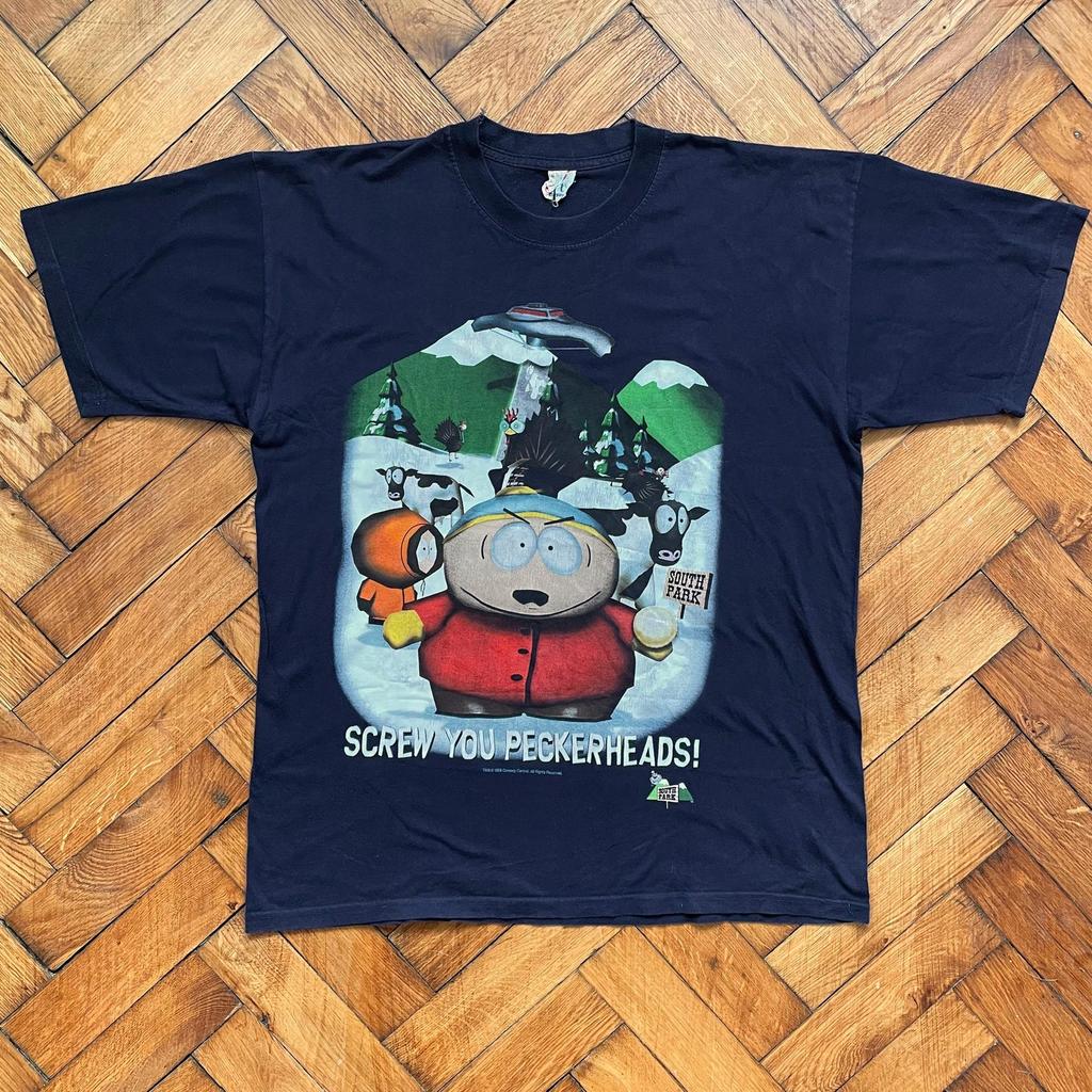 Vintage 1998 South Park T-Shirt and kids shirt: Cartman & Kenny UFO - Size L