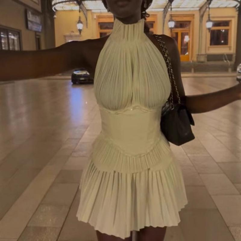 European and American New Summer Small French Hepburn Style Dress Women's Summer High-end Cake Skirt Short
