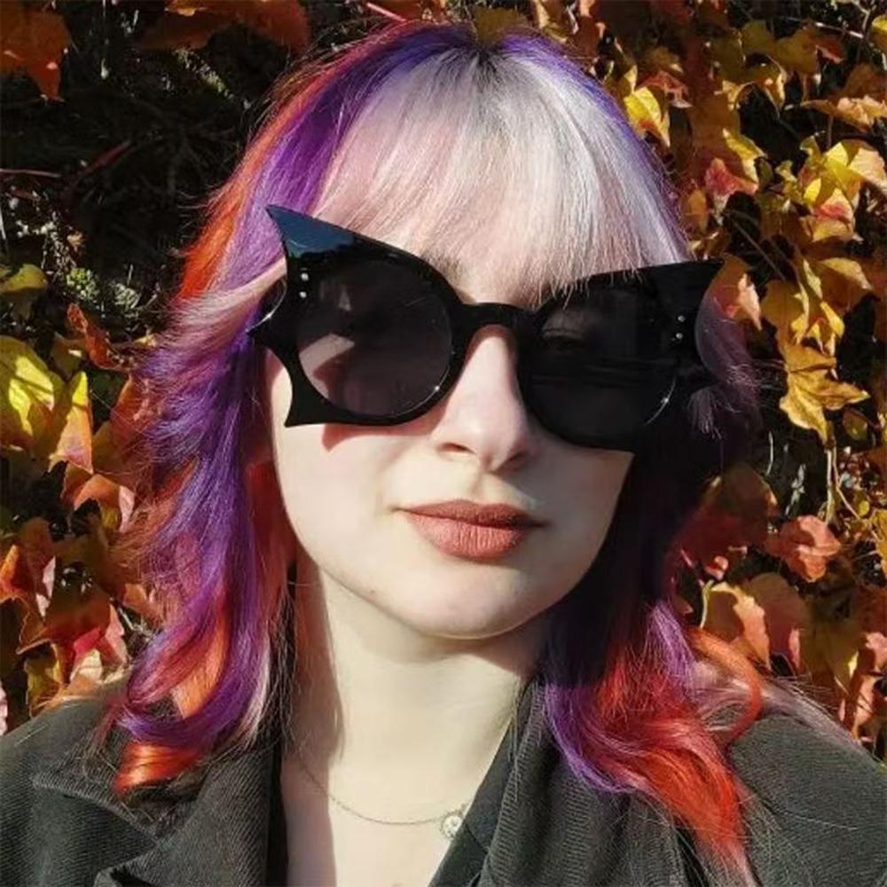 Cosplay Halloween Bat Shaped Sunglasses Novelty UV400 Protection Colorful Goth Sun Glasses Halloween Party Decor Supplies Props