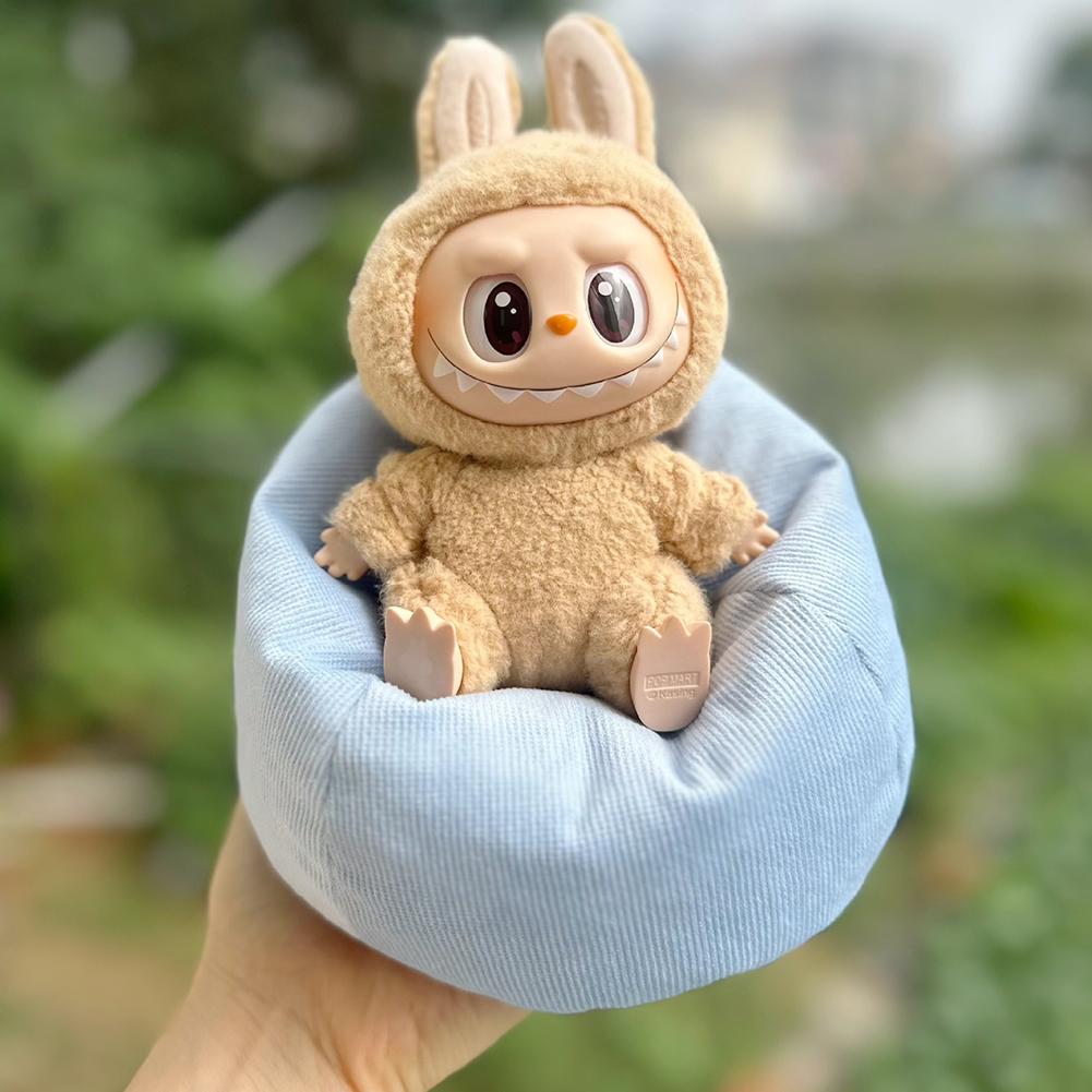 For 17cm Labubu Mini Sofa Bjd Doll Room Decoration Second Generation Sitting Party Series Doll Sofa Car Mini Sofa Bed