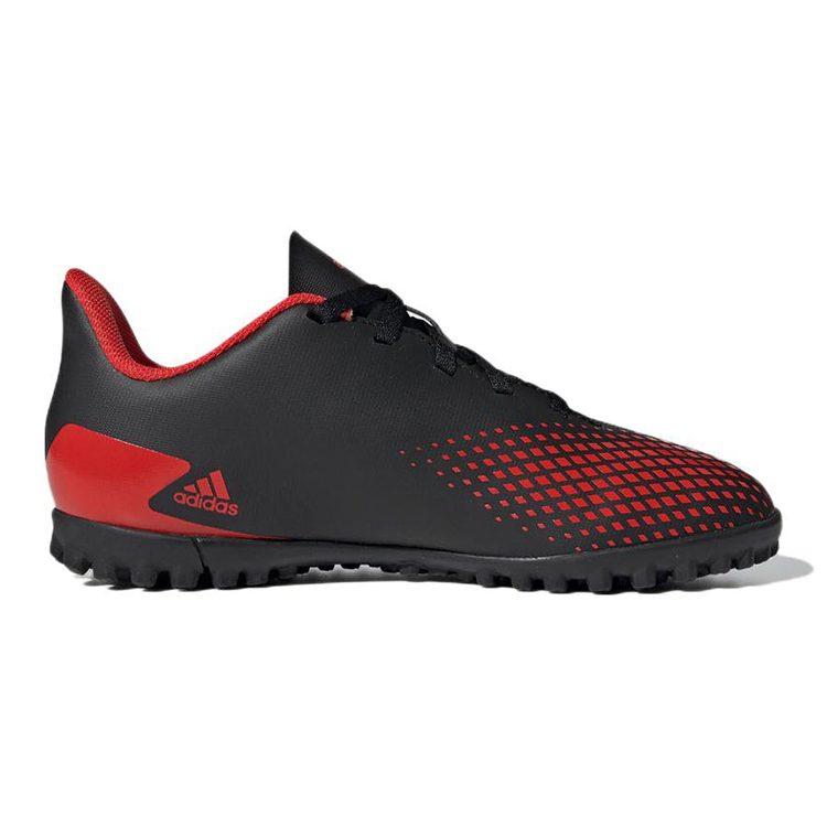 adidas Predator 20.4 TF J Slip Resistant Abrasion Resistant Low Top Kids' Soccer Shoes Black Red Kids' EF1956