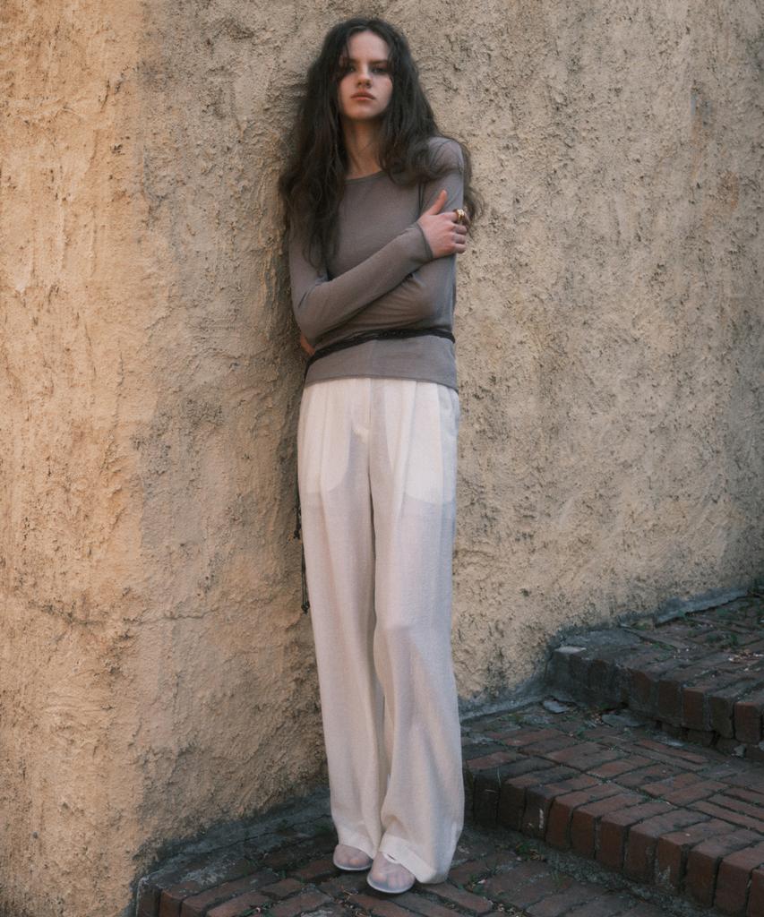 CITTA Summer Wool Wide Fit Pants_Ctb549(Cream)