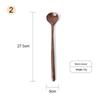 Natural BPA Free Long Handle Wooden Soup Spoon Round Smooth Scoop for Kitchen Porridge Dessert Tea Coffee Serving