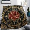 Viking animal snake Print Flannel Blanket High quality Comfortable for All Seasons Home Decor Warmth and Comfort Perfect for Christmas Gifts