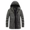 Chaqueta Cortavientos de Terciopelo de Longitud Media para Hombre Abrigo para Hombre de Edad Media Chaqueta de Trabajo de Algodón Lavado Engrosada Hombre