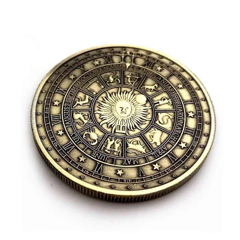 Twelve Tarot Constellation Luck Challenge Coin Flip Fidget Sensory Toys For Adults Kids Cool Stuff Commemorative Gifts