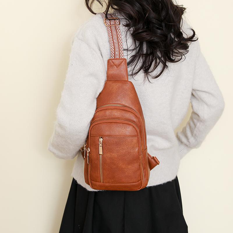 Geantă pentru piept pentru femei Geantă pentru piept geantă de umăr Geantă pentru piept de culoare uni pentru fete