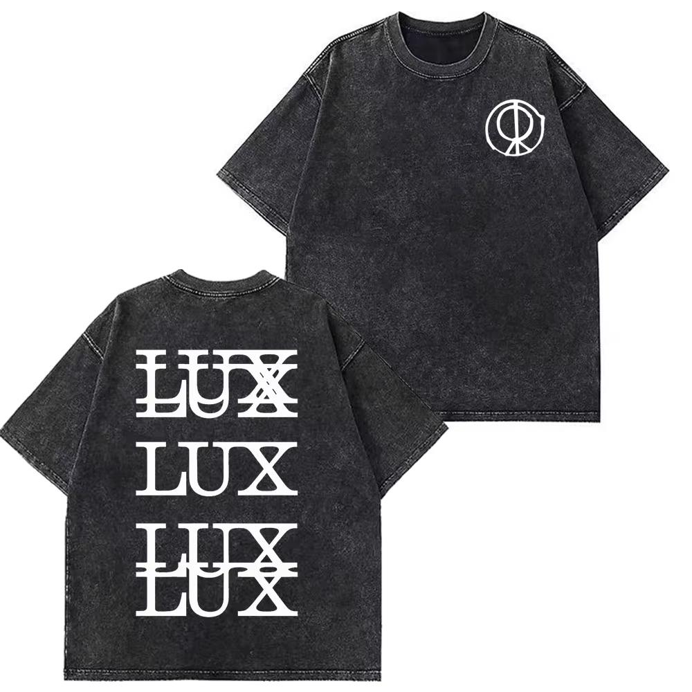 Rosala LUX TRACKLIST TEE Album Tour Vintage Washed Tshirt Men Women Short Sleeve Cotton Aesthetic Tshirts Casual Tshirts