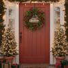 Pine Needle and Berries Door Wreath For Christmas New Year Indoor Outdoor Decorations Easy To Hanging Window Accessory