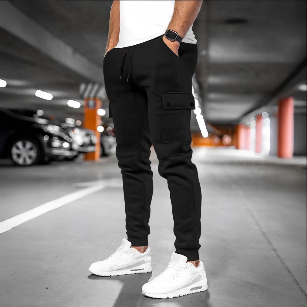 Pantaloni Sportivi da Fitness Casual Larghi da Uomo con Tasche Multiple