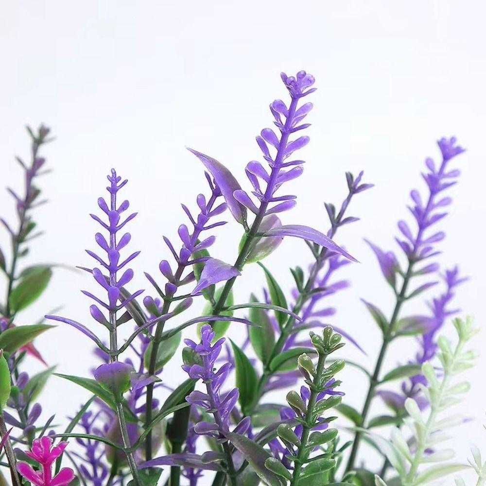 5PCS 7 Heads Artificial Lavender Wheat Ear Lavender Bouquet Realistic Bridal Bouquet Home Decor