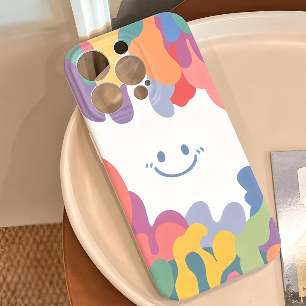 Filin 2-in-1 Colored Smiley Face Is Suitable for Iphone16promax Apple 17 Mobile Phone Case 15 Anti-drop 11 Generation