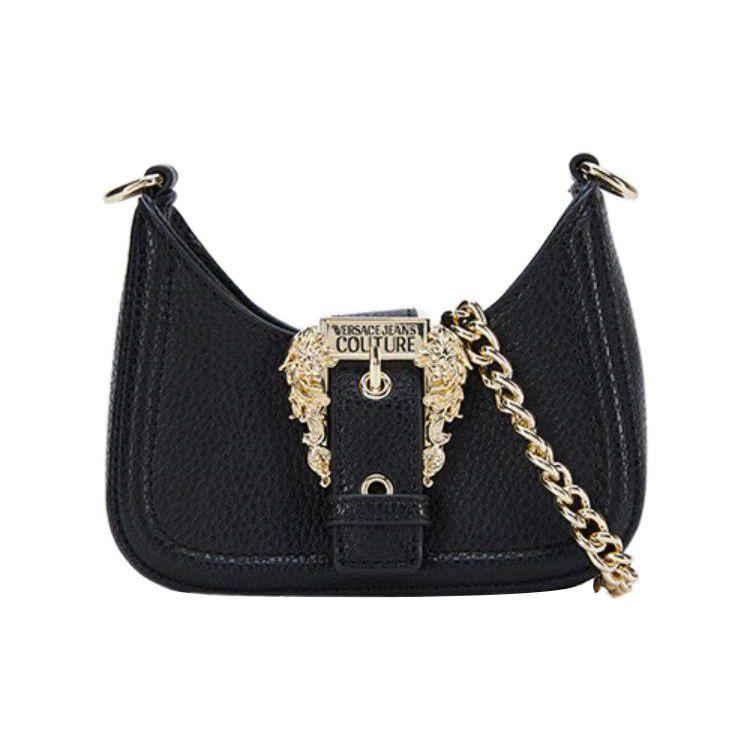 Versace Jeans Couture Logo Chain Hardware Buckle PU Crescent Bag Women Handbags Black 74VA4BFV-ZS413-899 Basic Set BagDust Bag 23490₽