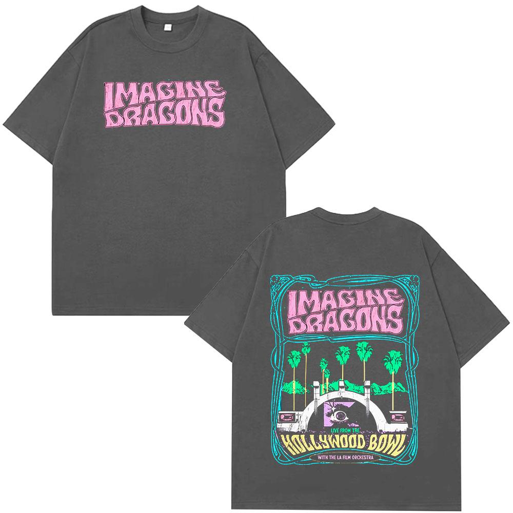 Imagine Dragons Loom World Tour 2026 Merch T-Shirt Unisex Damenmode Retro T-Shirt Sommer Locker Lässig Ästhetisch Trendiges T-Shirt