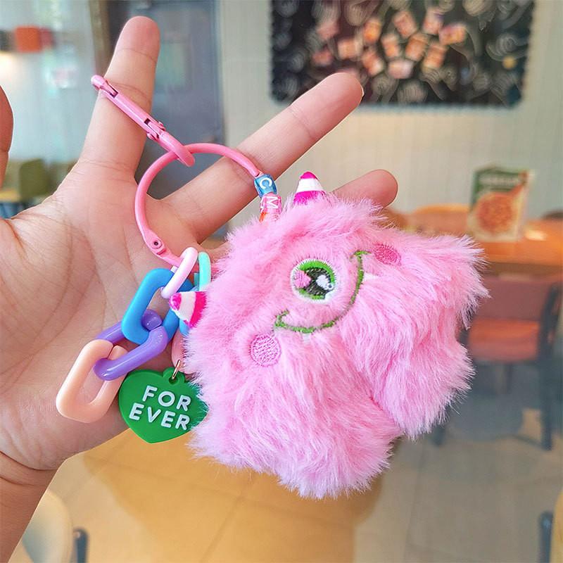 Милый Плюшевый Монстр с Большими Глазами Брелок Детальный Мультяшный Подвеска на Сумку Идеальный Маленький Подарок StyleG