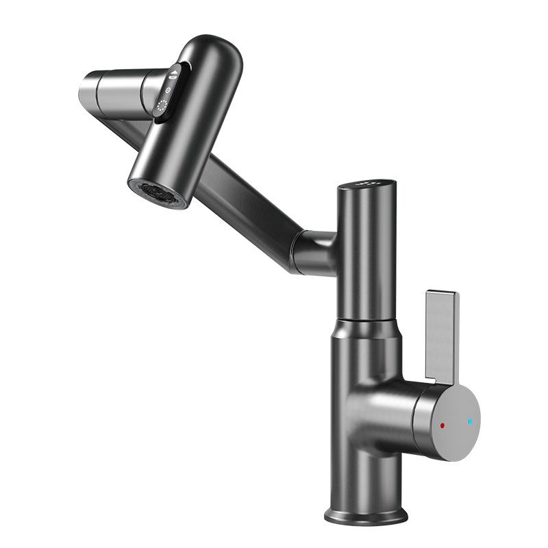 360 Rotation Wash Basin Faucet Digital Display LED Multi-function Stream Sprayer Hot Cold Water Sink Mixer Wash Tap for Bathroom