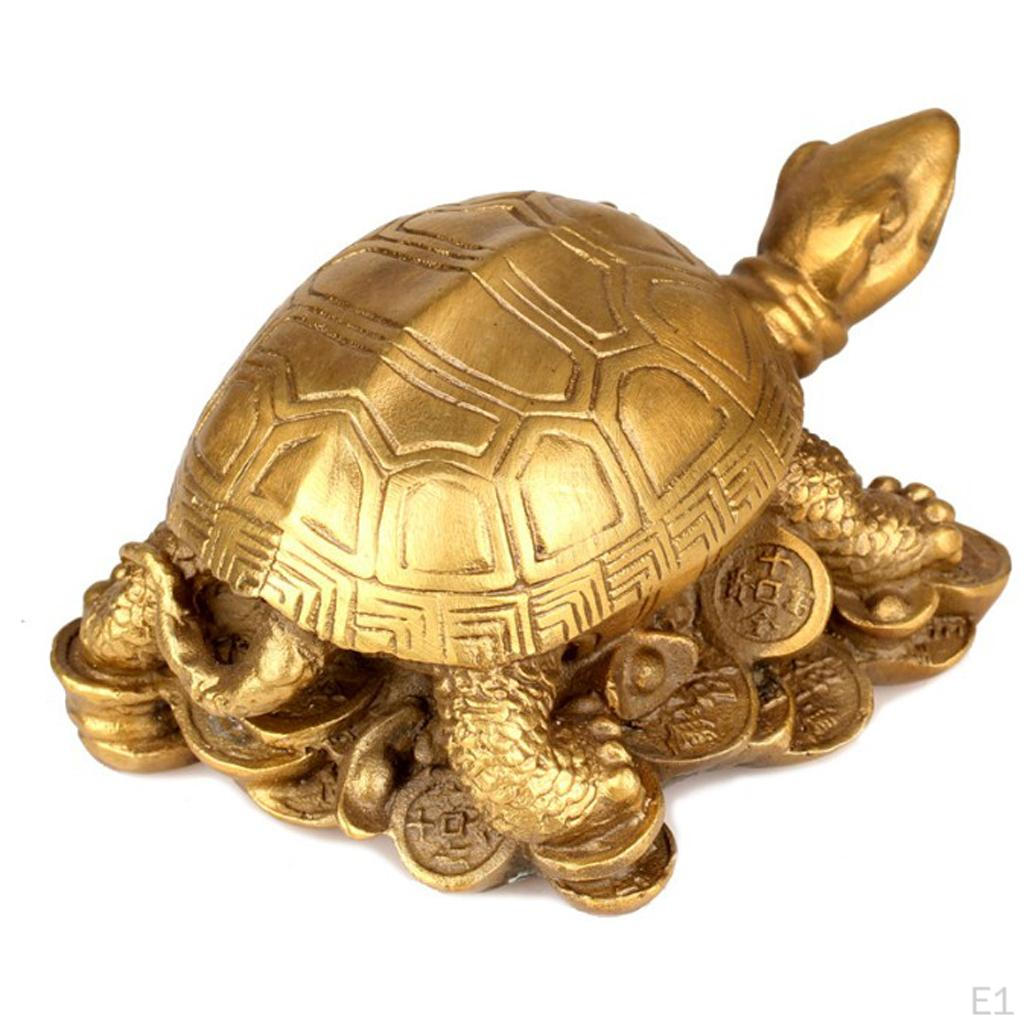 Shui Tortoise Statue Figurine Coin Wealth Ornament