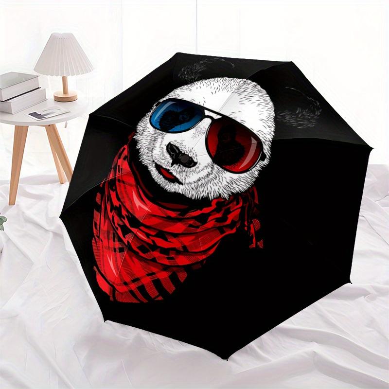 1pc Panda Sunglasses Auto Open/close, All-Season Portable Folding Umbrella for Women & Men, Travel, Everyday, Formal Events - Compact Luxury Parasol,