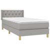 3130465 vidaXL Lit à sommier tapissier avec matelas Gris clair 80x200 cm Tissu