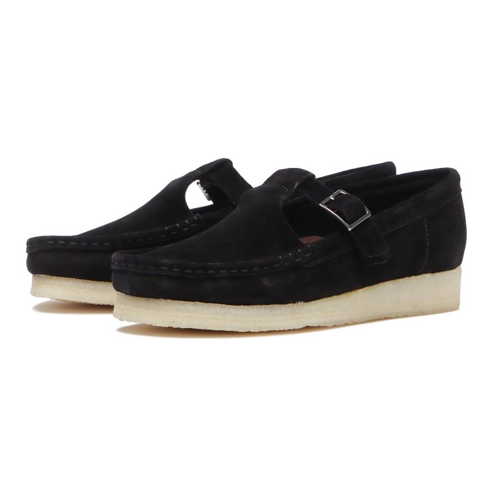 ClarkS W S Wallabee T Bar. 26175666 Black Sde