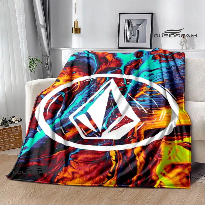 Coperte con logo V-VOLCOM stampato Flangia Coperta calda morbida e confortevole casa viaggio letto coperta coperte da picnic regalo di compleanno