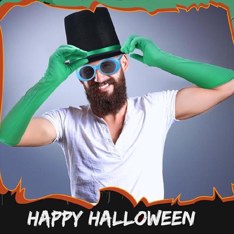 Green Halloween Costume Accessories Book Character Cosplay Costume Green Long Gloves Sunglasses Top Hat Unisex Gifts
