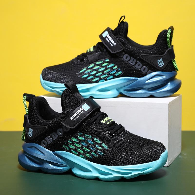 Babu Bean Classmate Mesh Sneakers Light and Breathable Fly-woven Running Shoes Medium and Large Children's Shoes Student Casual Shoes