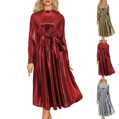 Women's Fall Long Sleeve Round Neck Slim Fit Party   Dresses