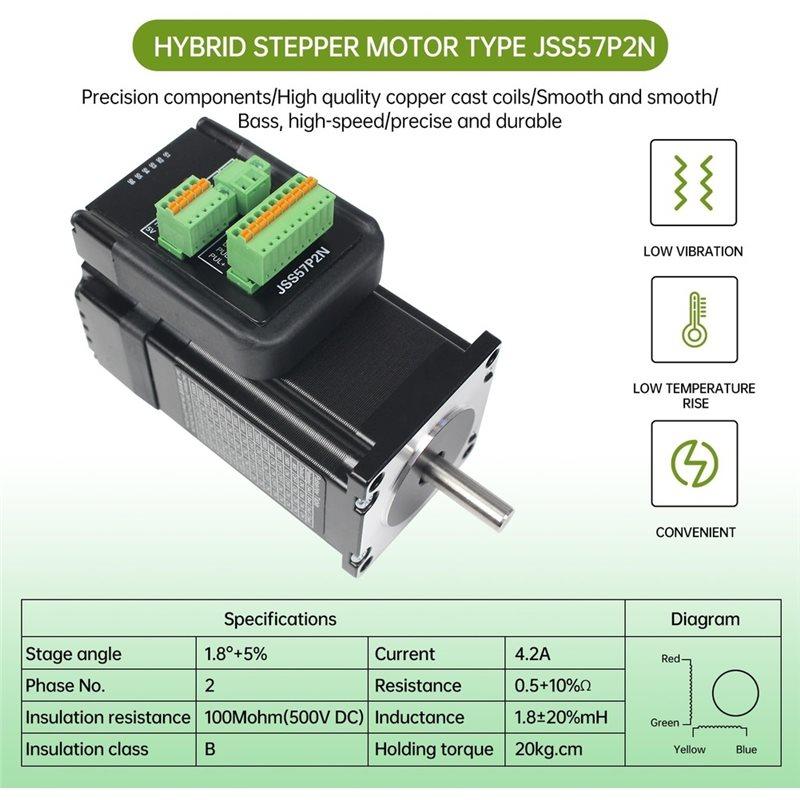 A25F-Nema23 Integrated Hybrid Servo Motor JSS57P 2N Closed Loop Stepper With Communication Precise Positioning For CNC