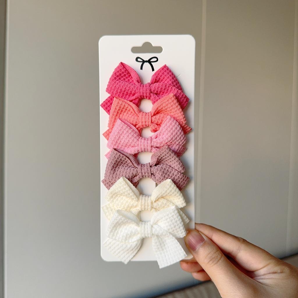 6Pcs/lot Solid Color Ribbon Baby Bows Hair Clips for Baby Girls Handmade Bowknot Hairpin MiNi Barrettes Kids Hair Accessories