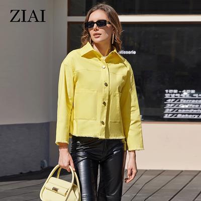 2024 Spring Autumn Women's Jacket Short New Outerwear Korean Clothes Classic Buttons Green Women's Denim Jacket AZS-20352
