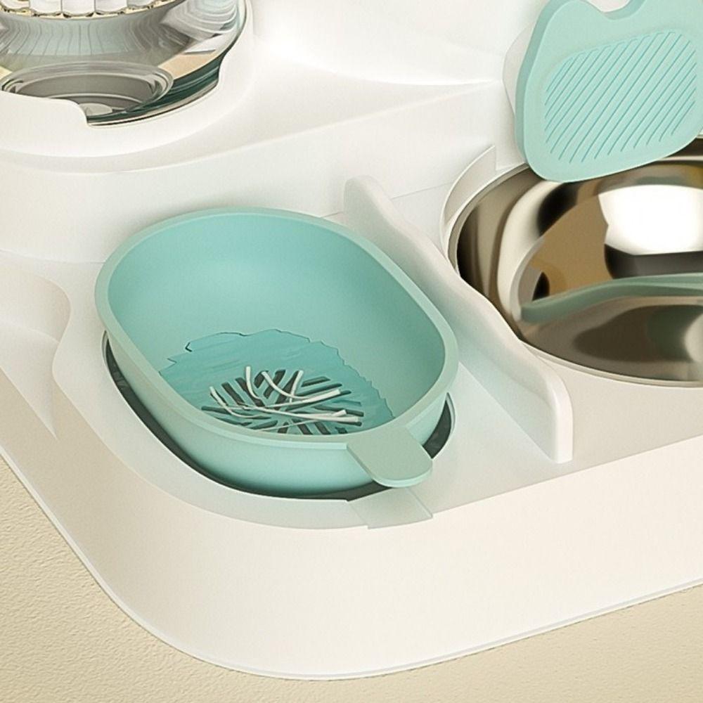 Separate Design Pet Integrated Feeder Large Capacity Anti Spill Automatic Cat Water Feeder Detachable with Stainless Steel Bowl