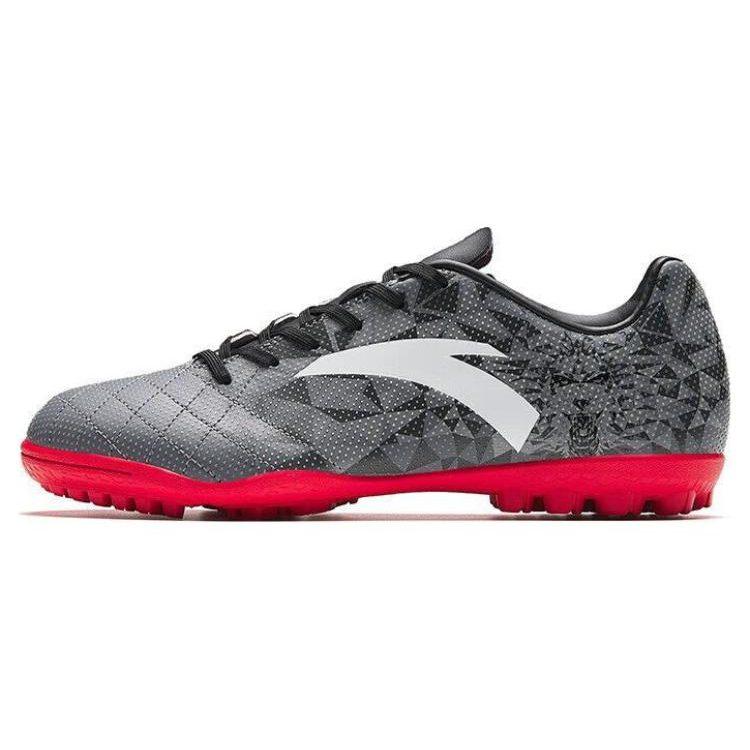 Anta Slip Resistant TF Turf Abrasion Resistant Soccer Shoes Men's Gray Pink 912332201-3