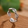 925 Pure Silver Opening Ring Lovely Hollow Fish Retro Pure Silver Ornaments Personality Trend