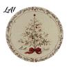 Tapis décoratif d'isolation thermique Rond Napperon de Noël 14 Pouces Motif festif Antidérapant Protecteur de table Table de maison de fête Protecteur de table Place pour