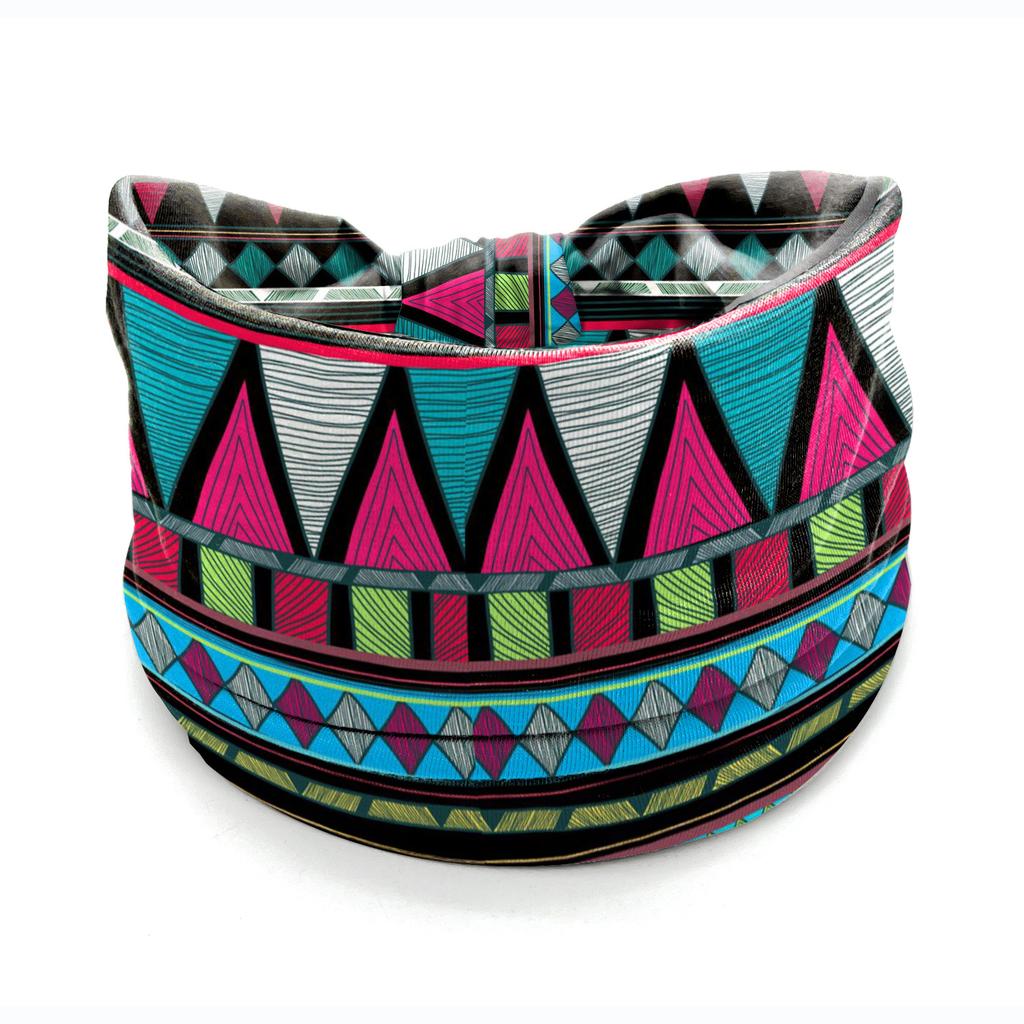 European American Women's Hair Band African Print Pattern Wide Edge Elastic Knot Sports Yoga Headband Women's Headwear Hair