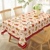 Christmas Gingerbread Man Waterproof Tablecloth Table Decor Reusable Winter Xmas Kitchen Dining Tablecloth Christmas Decorations