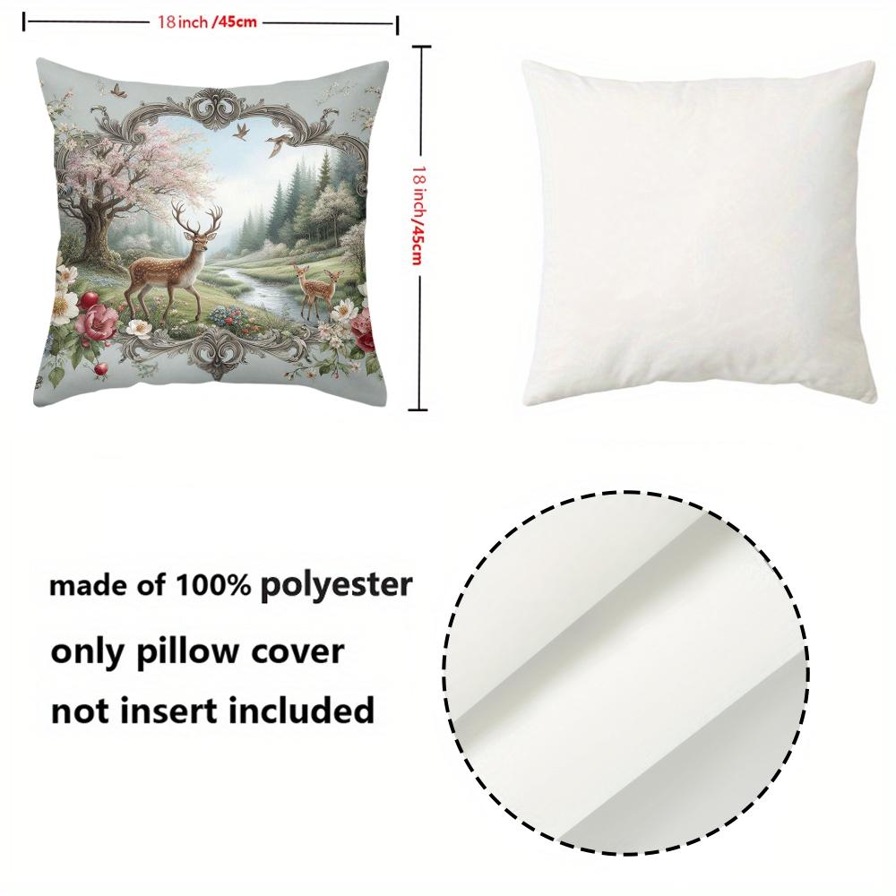 Deer And Forest Scenes Floral Decorative Cushion Covers Polyester pillowcase, sofa decorative cushion cov Headboard Pillow