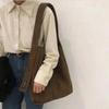 Women Cotton Cloth Fashion Canvas Tote Shopping Bags Woman Handbags Reusable Travel Bags Large Corduroy Shoulder Shopper Bag